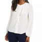 Thalia Sodi Women's Ruffled Top Natural Size Medium