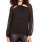 Thalia Sodi Women's Twist-Neck Top Black Size Medium