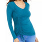 Thalia Sodi Women' Cinch-Front Rhinestone Top Blue Size Large