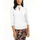 Thalia Sodi Women's Hardware-Trim Mock-Neck Top White Size X-Large