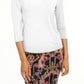 Thalia Sodi Women's Hardware-Trim Mock-Neck Top White Size X-Large