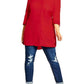 City Chic Women's Button Front Tunic Shirt Red Size 18W