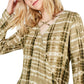 Freshman Juniors' Tie-Dyed Surplice Blouse Dark Green Size Medium
