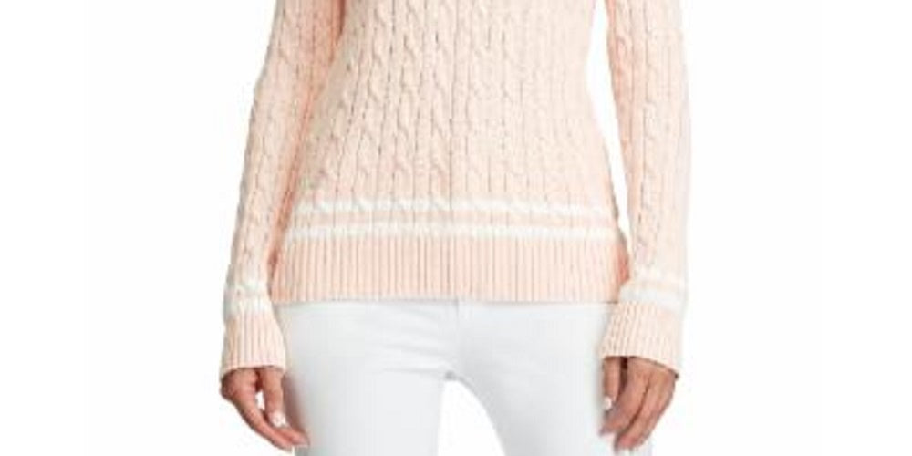Lauren Ralph Lauren Women's Meren Cotton Cable Knit Sweater White Size Large