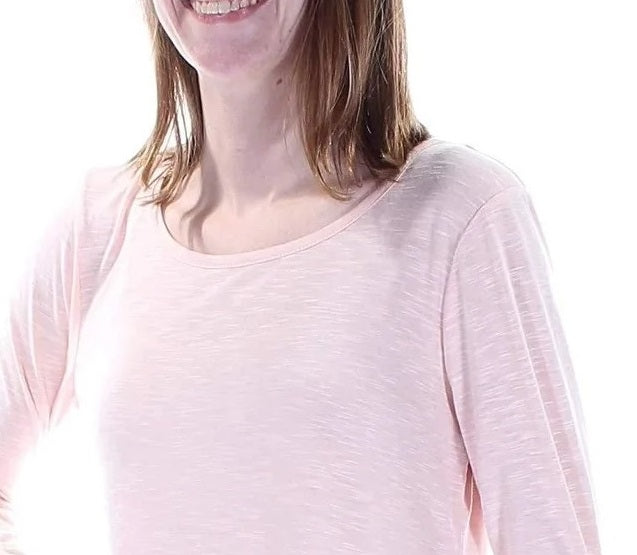 Style & Co Women's Chiffon-Hem Top Med Pink Size Large