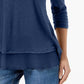 Style & Co Women's Chiffon-Hem Top Dark Blue Size Medium