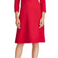 Ralph Lauren Women's V Neck Above The Knee Fit Flare Cocktail Dress Red Size 0 P