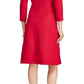 Ralph Lauren Women's V Neck Above The Knee Fit Flare Cocktail Dress Red Size 0 P
