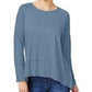 Style & Co Women's Cotton High-Low Top Dark Blue Size Small