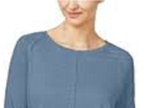 Style & Co Women's Cotton High-Low Top Dark Blue Size Small