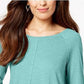 Style & Co Women's Cotton High Low Top Green Size Small