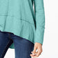 Style & Co Women's Cotton High Low Top Green Size Small