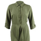 Love Squared Women's Trendy Plus Size Cascade Wrap Shirtdress Green Size 1X