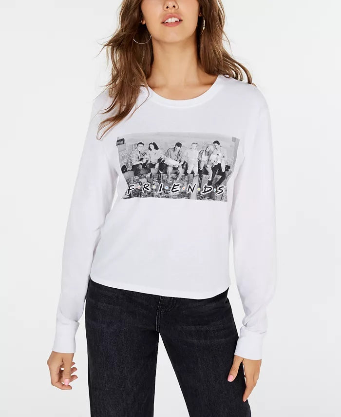 Love Tribe Junior's Cotton Friends Graphic T-Shirt White Size X-Large