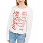 Love Tribes Junior's Coca Cola Graphic Sweatshirt White Size X-Small