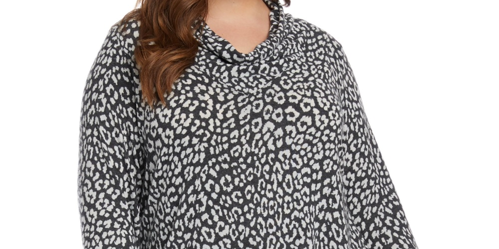 Karen Kane Women's Cowl Neck Knit Top Grey Size 2X