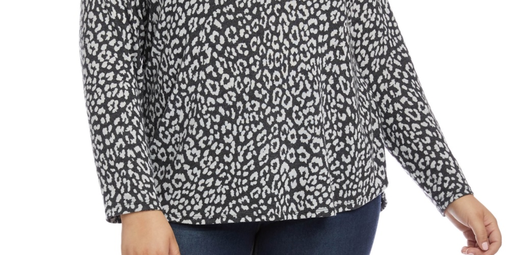 Karen Kane Women's Cowl Neck Knit Top Grey Size 2X