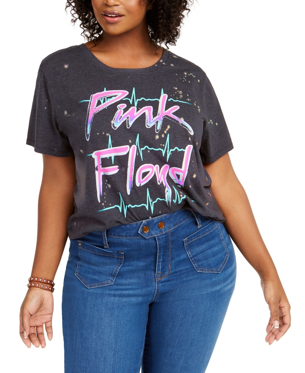 Love Tribe Women's Trendy Pink Floyd T-Shirt Black Size 3X