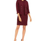 Le Suit Women's Petite Embellished Dress Suit Wine Size 12P