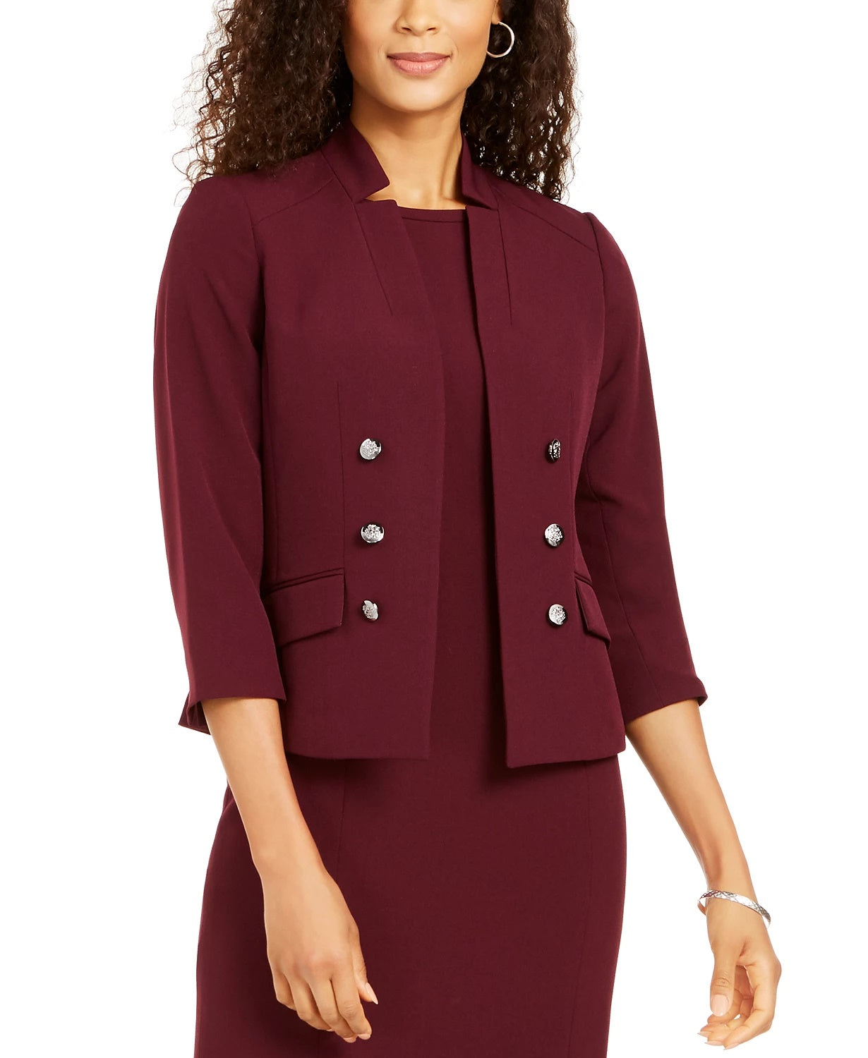 Le Suit Women's Petite Embellished Dress Suit Wine Size 12P