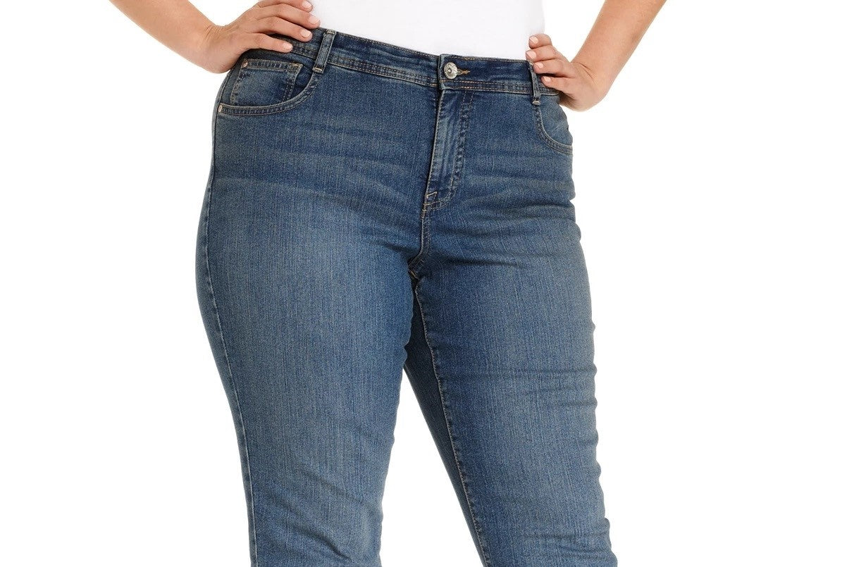 Style & Co Women's Tummy Control Slim Leg Jeans Blue Size 26W