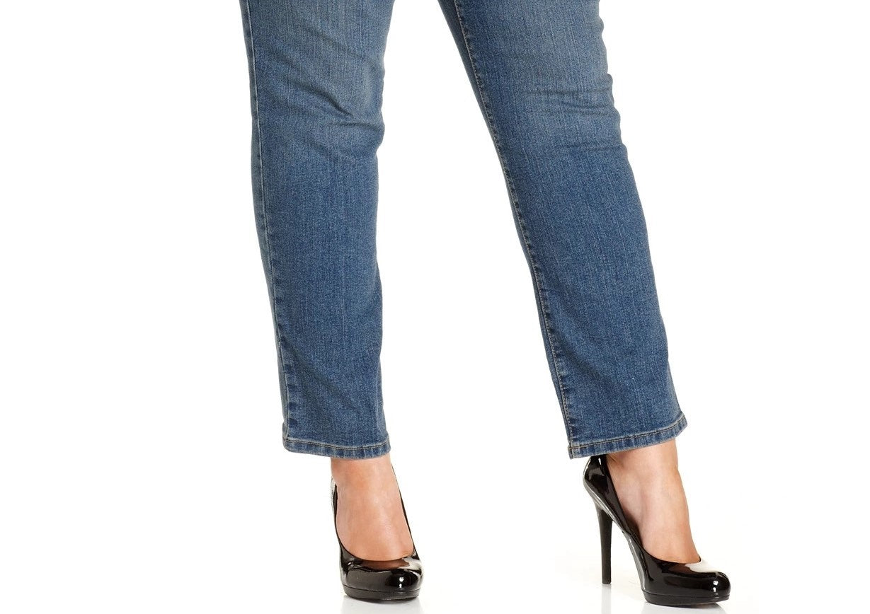 Style & Co Women's Tummy Control Slim Leg Jeans Blue Size 26W