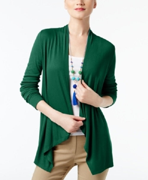 INC International Concepts Women's Draped Cardigan Green Size X-Small