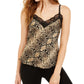 Say What? Junior's Snake Print Camisole Black Size Large