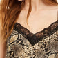 Say What? Junior's Snake Print Camisole Black Size Large
