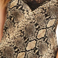 Say What? Junior's Snake Print Camisole Black Size Large