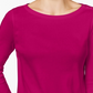 Charter Club Women's Pima Cotton Button Shoulder Top Pink Petite Small