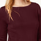 Charter Club Women's Pima Cotton Boat Neck Button Shoulder Top Red Size XX-Large