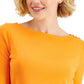 Charter Club Women's Boat-Neck Button-Shoulder Top Yellow Size XX-Large
