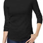 Charter Club Women's Cotton Mock-Neck Top Black Size Medium