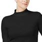 Charter Club Women's Cotton Mock-Neck Top Black Size Medium