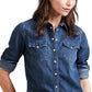 Levi's Women's Ultimate Western Lotta Love Shirt Blue Size Medium