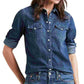 Levi's Women's Ultimate Western Lotta Love Shirt Blue Size X-Large