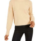 Sun + Moon Women's Fuzzy Mockneck Sweater Beige Size X-Small