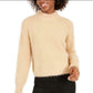 Sun + Moon Women's Fuzzy Mockneck Sweater Beige Size X-Small