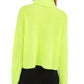 Sun & Moon Women's Crop Boxy Turtleneck Sweater  Yellow Size Small