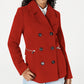 Maralyn & Me Junior's Double Breasted Peacoat Red Size Medium