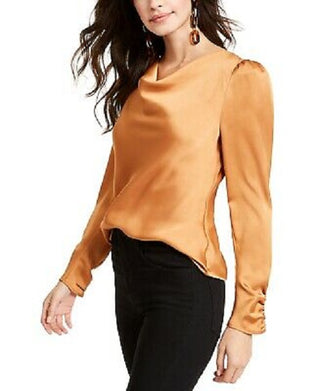 Leyden Women's Cowlneck Blouse Brown Size X-Large