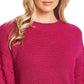 Cece Women's Puff Sleeve Bobble Ribbed Sweater Pink Size X-Large