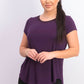 Alfani Women's Plus Satin-Trim High-Low T-Shirt Purple Size 1X