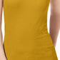 INC International Concepts Women's Short Sleeve Ribbed V-Neck Top Gold Size Medium