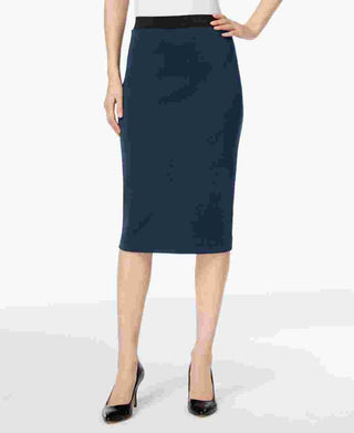 Alfani Women's Below Knee Pencil Skirt Blue Size Small