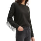Levi's Women's Fringed Crewneck Sweatshirt Black Size Large