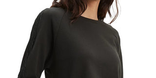 Levi's Women's Fringed Crewneck Sweatshirt Black Size Large