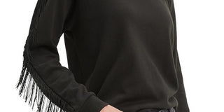 Levi's Women's Fringed Crewneck Sweatshirt Black Size Large