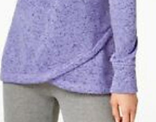 Ideology Women's Cowl-Neck Pullover Purple Size Small